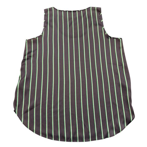 Banana Republic navy green vertical stripe satin tank L - Picture 6 of 6